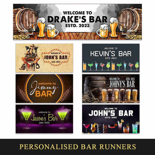 Personalised Any Text Beer Mat Label Bar Runner Ideal Home Pub Cafe Occasion 2