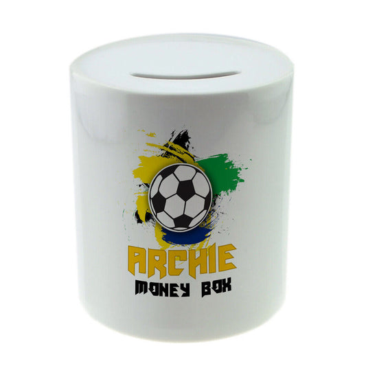 Personalised Any Name Football Savings Children Money Box Printed Gift 15