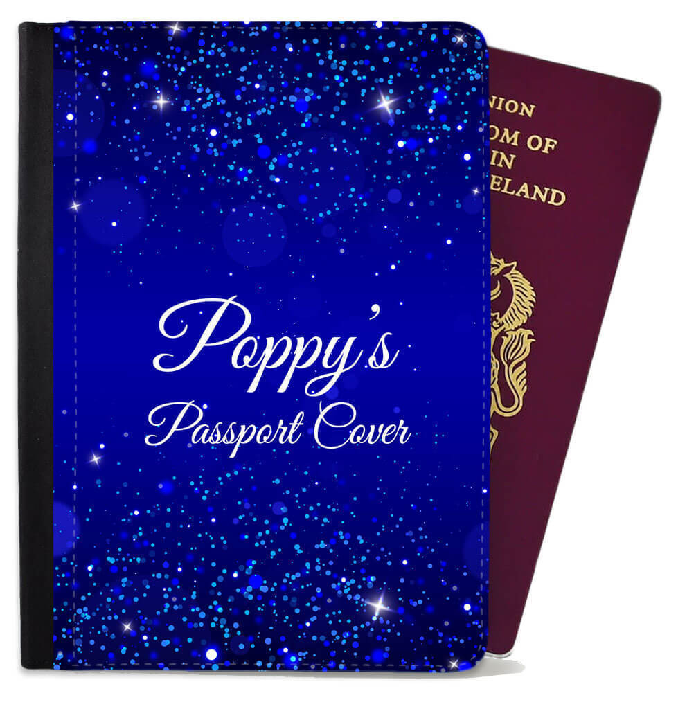 Personalised Glitter Childern Passport Cover Holder Any Name Holiday Accessory 5