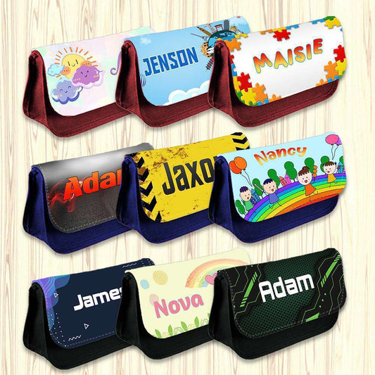 Personalised Pencil Case Generic Girls Boys Stationary Kids School Bag 17