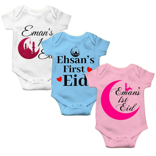 Personalised Eid Baby Vest Baby grow Little baby body suit 8