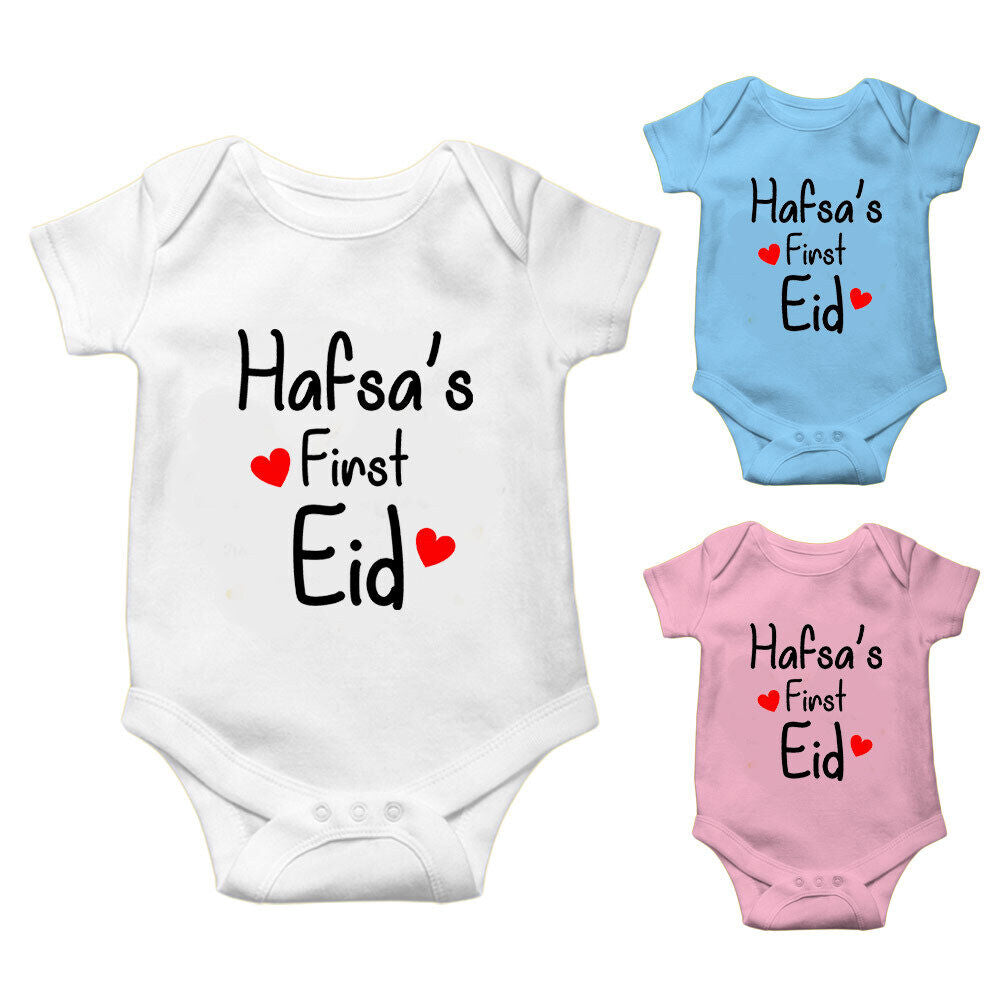 Personalised Eid Baby Vest Baby grow Little baby body suit 12