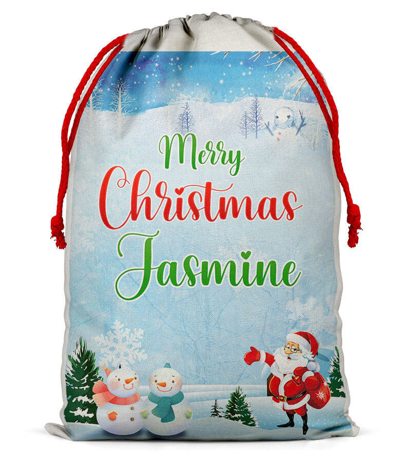 Personalised Christmas Sack Santa Bag Xmas Boy Girl Gift Stocking Bag 11