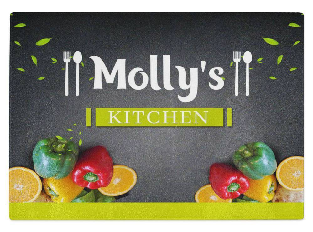 Personalised Any Name Kitchen Glass Chopping Board Item Gift 7
