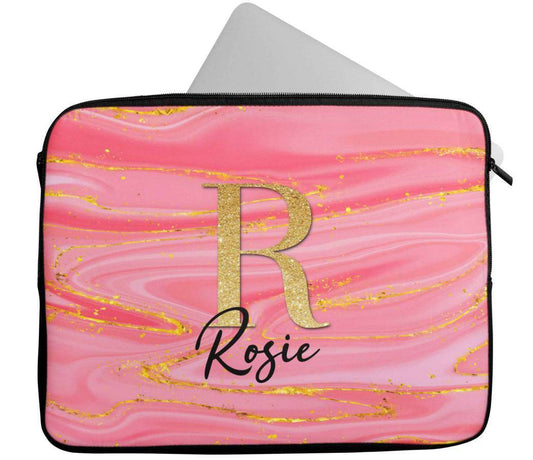 Personalised Any Name Marble Design Laptop Case Sleeve Tablet Bag 74