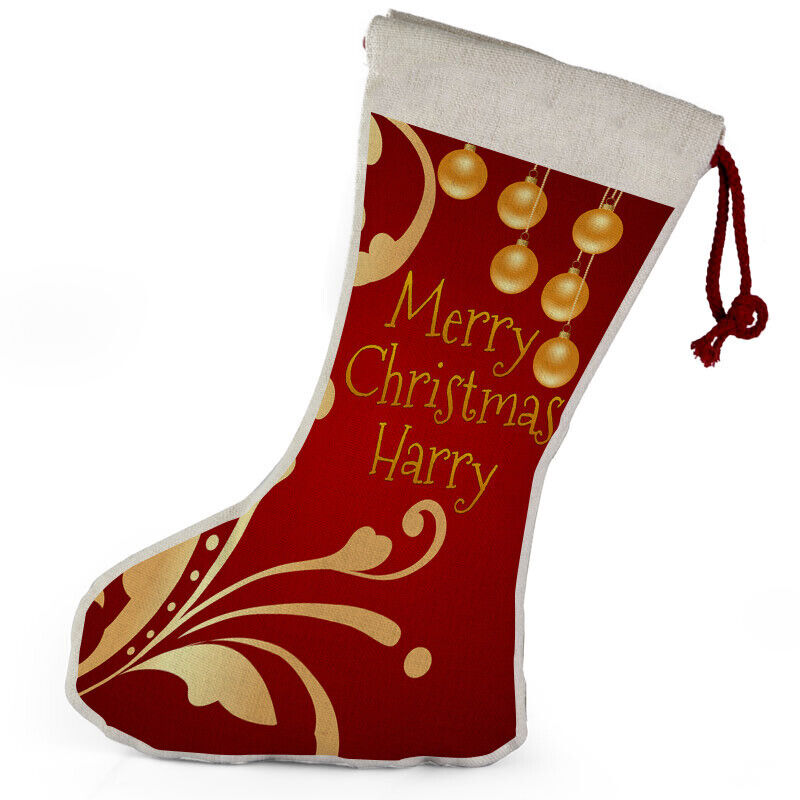 Personalised Any Name Christmas Stocking Tree Decoration Gift Present 2