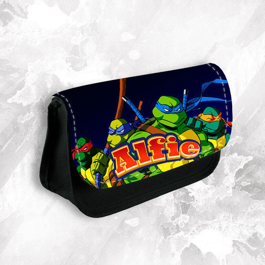 Personalised Any Name TMNT Turtles Ninjas Pencil Case Bag School Kids Stationary