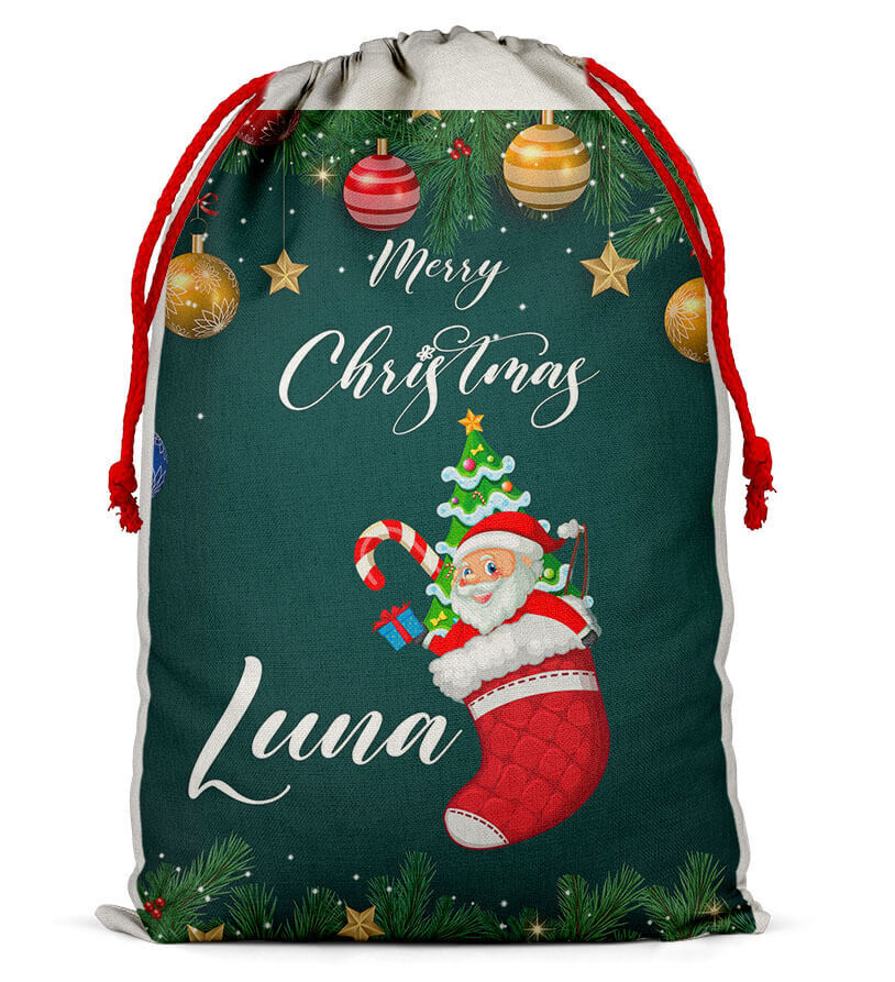 Personalised Christmas Sack Santa Bag Xmas Boy Girl Gift Stocking Bag 11