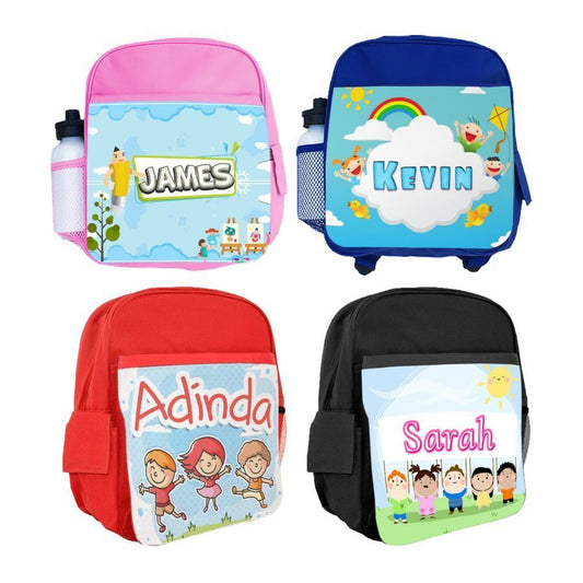 Personalised Kids Backpack Any Name Generic Design Boys Girls kid School Bag 62