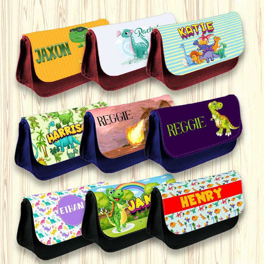 Personalised Pencil Case Dinosaur Girls Boys Stationary Kids School Bag 1