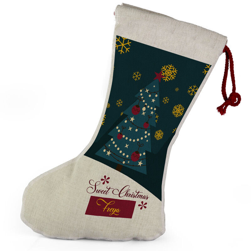 Personalised Any Name Christmas Stocking Tree Decoration Gift Present 3
