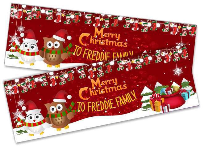 Personalised Banner Christmas Design Party Decoration 16