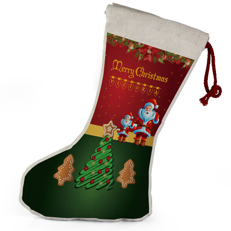 Personalised Any Name Christmas Stocking Tree Decoration Gift Present 1