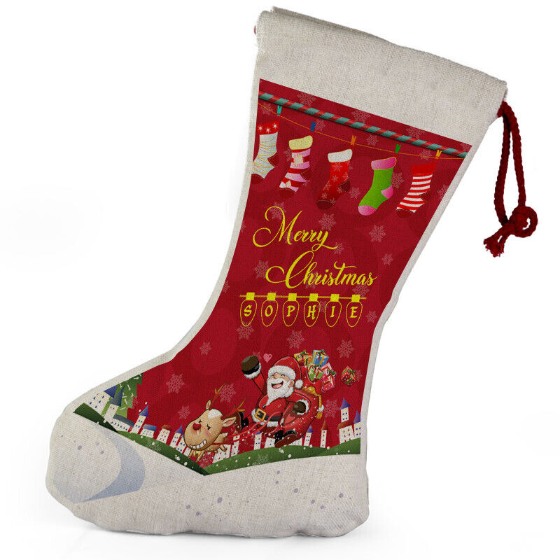 Personalised Any Name Christmas Stocking Tree Decoration Gift Present 3