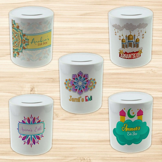Personalised Any Name Eid Savings Children Money Box Printed Gift 5