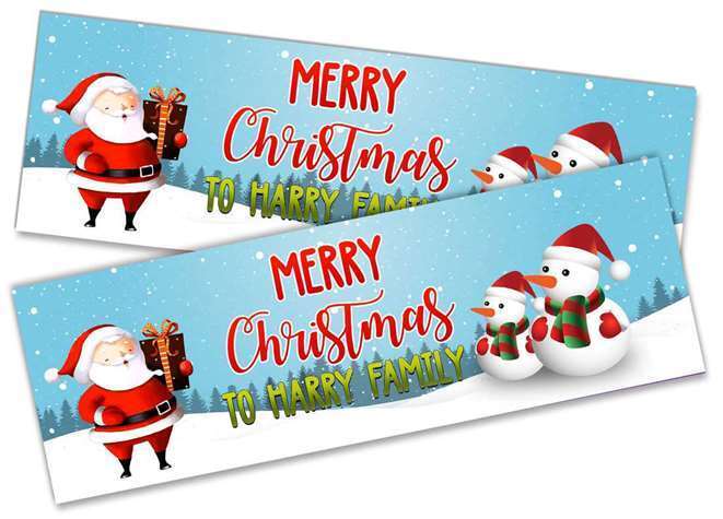 Personalised Banner Christmas Design Party Decoration 16