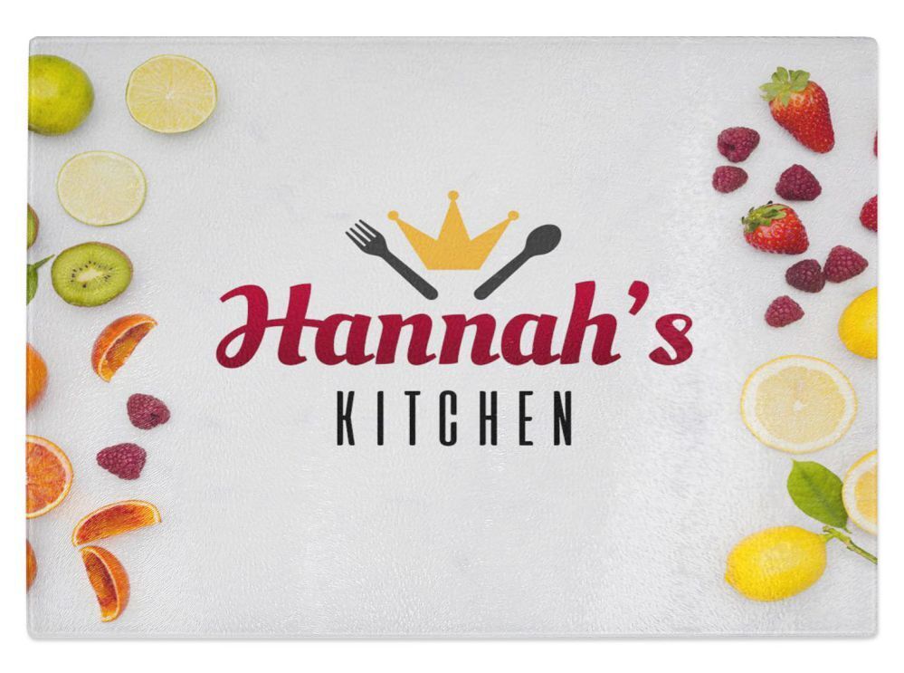 Personalised Any Name Kitchen Glass Chopping Board Item Gift 8