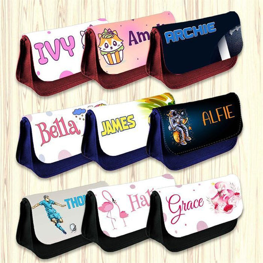 Personalised Pencil Case Generic Girls Boys Stationary Kids School Bag 31