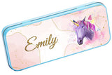 Personalised Any Name Unicorn Pencil Case Tin Children School Kids Stationary 31