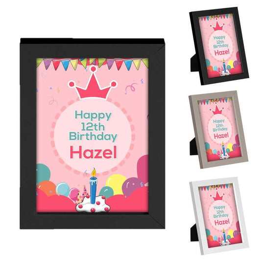 Personalised Birthday Wooden Frames Any Name Children Party Decoration Gift 4