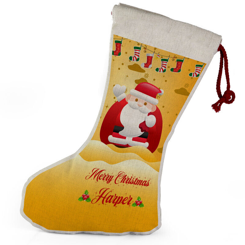 Personalised Any Name Christmas Stocking Tree Decoration Gift Present 3