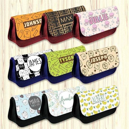 Personalised Pencil Case Generic Girls Boys Stationary Kids School Bag 54