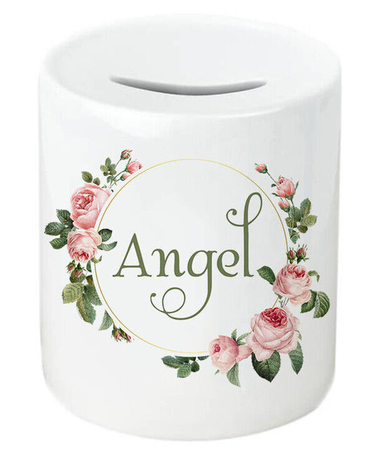 Personalised Any Name Floral Savings Children Funny Money Box Printed Gift 1