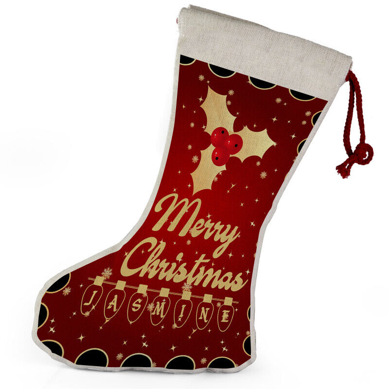 Personalised Any Name Christmas Stocking Tree Decoration Gift Present 2