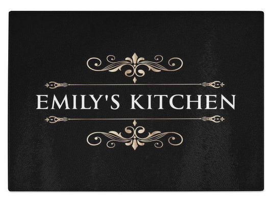 Personalised Any Name Kitchen Glass Chopping Board Item Gift 16