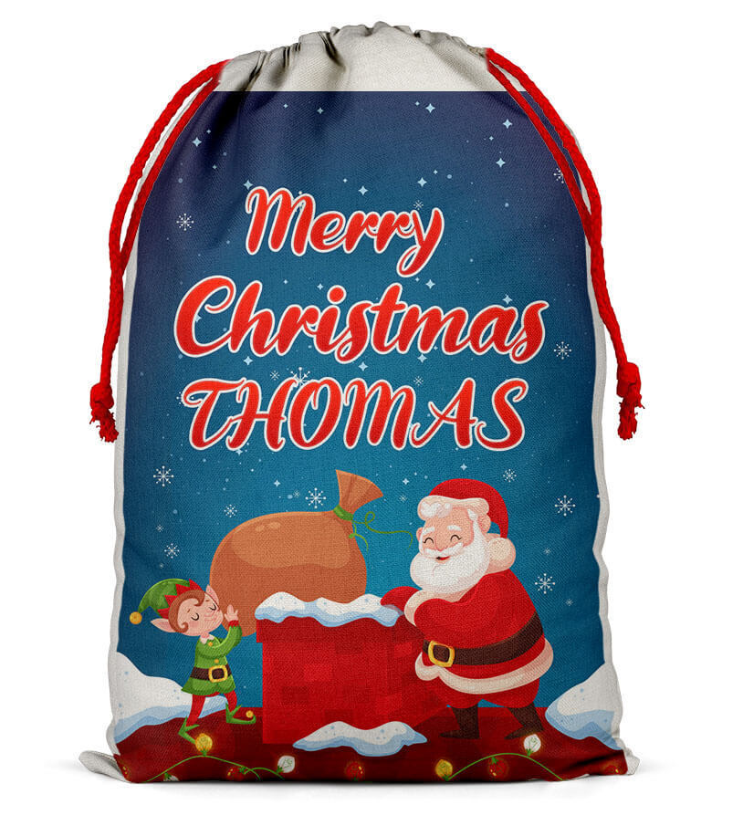 Personalised Christmas Sack Santa Bag Xmas Boy Girl Gift Stocking Bag 13