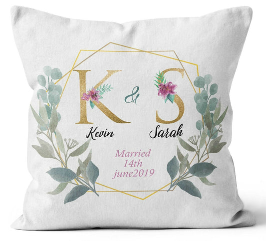 Personalised Any Name Text Cushion Floral Design Wedding Mothers Day Gift 93