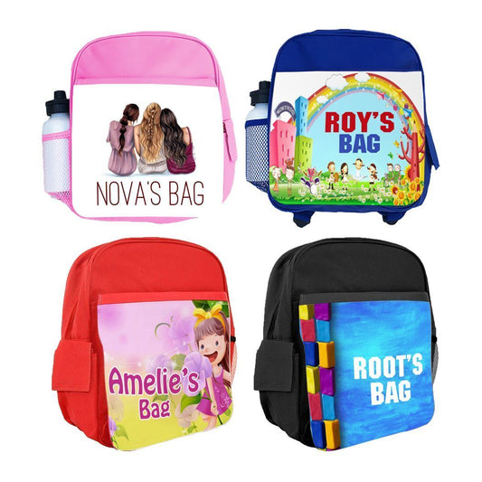 Personalised Kids Backpack Any Name Generic Design Boys Girls kid School Bag 55