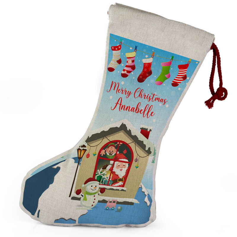 Personalised Any Name Christmas Stocking Tree Decoration Gift Present 1