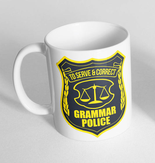 Grammer Police Printed Cup Ceramic Novelty Mug Funny Gift Coffee Tea