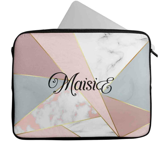 Personalised Any Name Marble Design Laptop Case Sleeve Tablet Bag 127