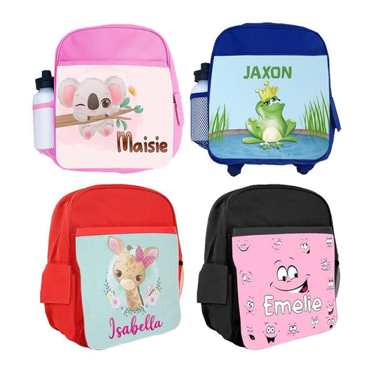 Personalised Kids Backpack Any Name Animal Design Boys Girls kid School Bag 49