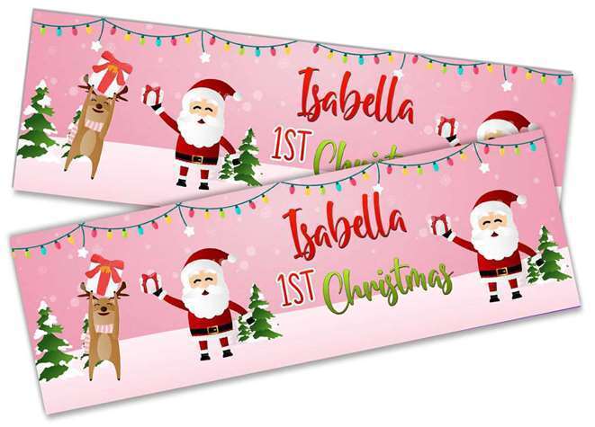 Personalised Banner Christmas Design Party Decoration 15