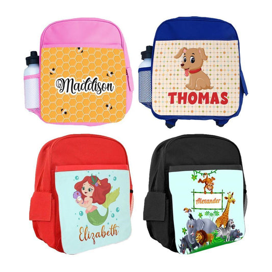 Personalised Kids Backpack Any Name Generic Design Boys Girls kid School Bag 48