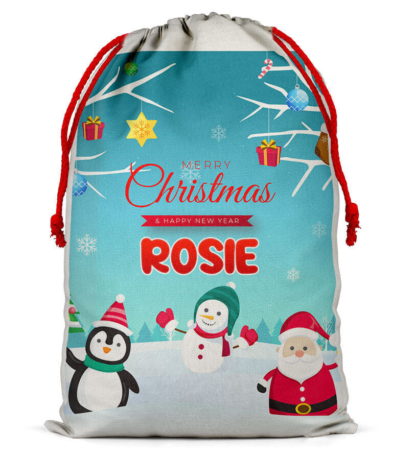 Personalised Christmas Sack Santa Bag Xmas Boy Girl Gift Stocking Bag 10