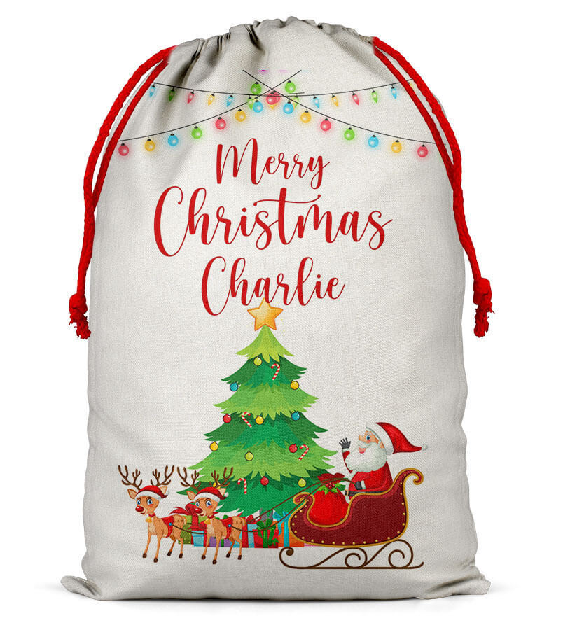 Personalised Christmas Sack Santa Bag Xmas Boy Girl Gift Stocking Bag 6