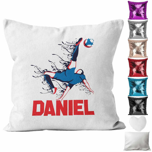 Personalised Cushion Football Sequin Cushion Pillow Printed Birthday Gift 75