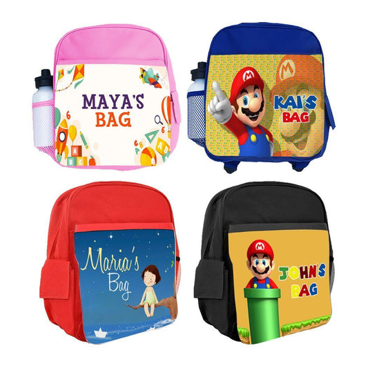 Personalised Kids Backpack Any Name Generic Design Boys Girls kid School Bag 52