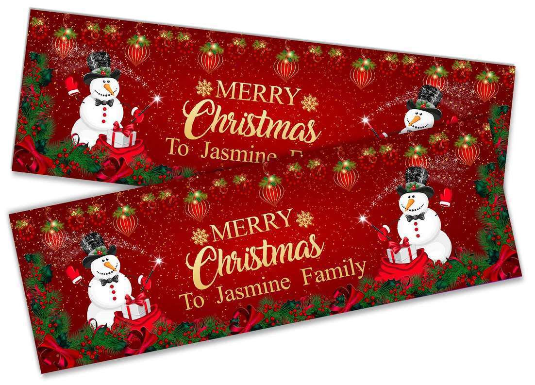 Personalised Banner Christmas Design Party Decoration 14