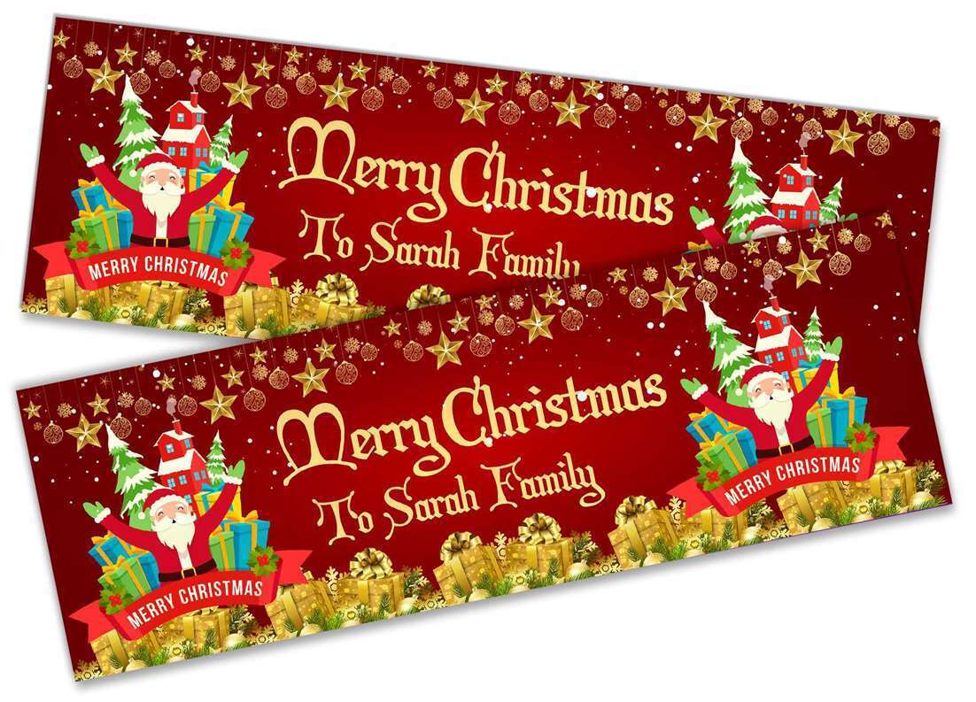 Personalised Banner Christmas Design Party Decoration 12