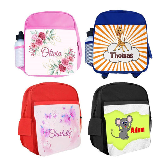 Personalised Kids Backpack Any Name Generic Design Boys Girls kid School Bag 47