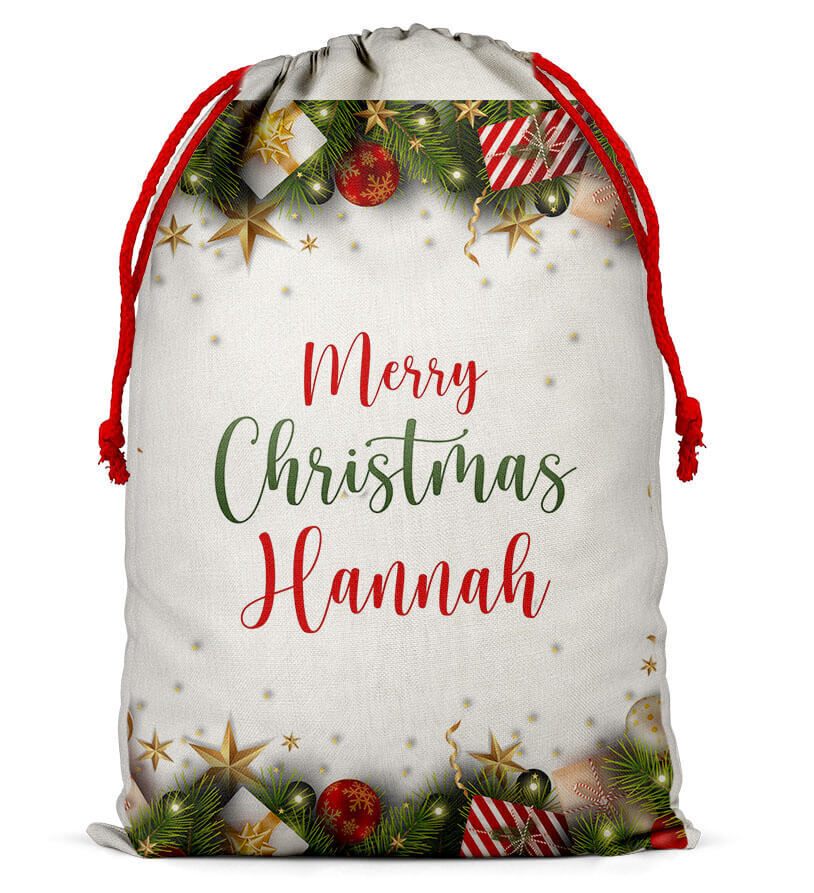 Personalised Christmas Sack Santa Bag Xmas Boy Girl Gift Stocking Bag 8