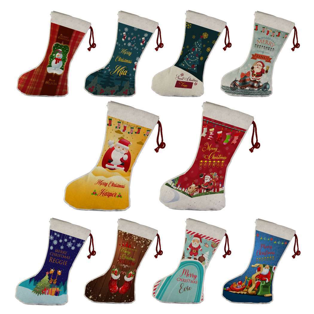 Personalised Any Name Christmas Stocking Tree Decoration Gift Present 3