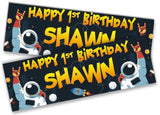 Personalised Birthday Banners Space Design Children Kids Party Decoration 2
