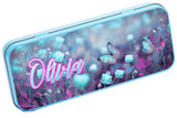 Personalised Any Name Butterfly Pencil Case Tin School Kids Stationary 17