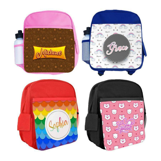 Personalised Kids Backpack Any Name Generic Design Boys Girls kid School Bag 58